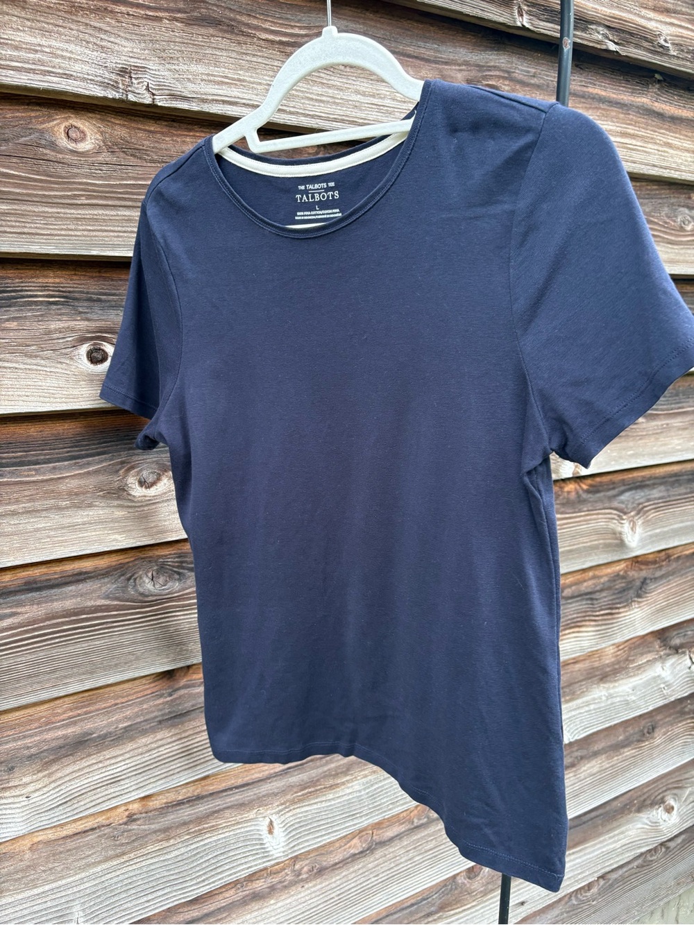 Talbots Short-Sleeve Crew Tee in Navy Blue